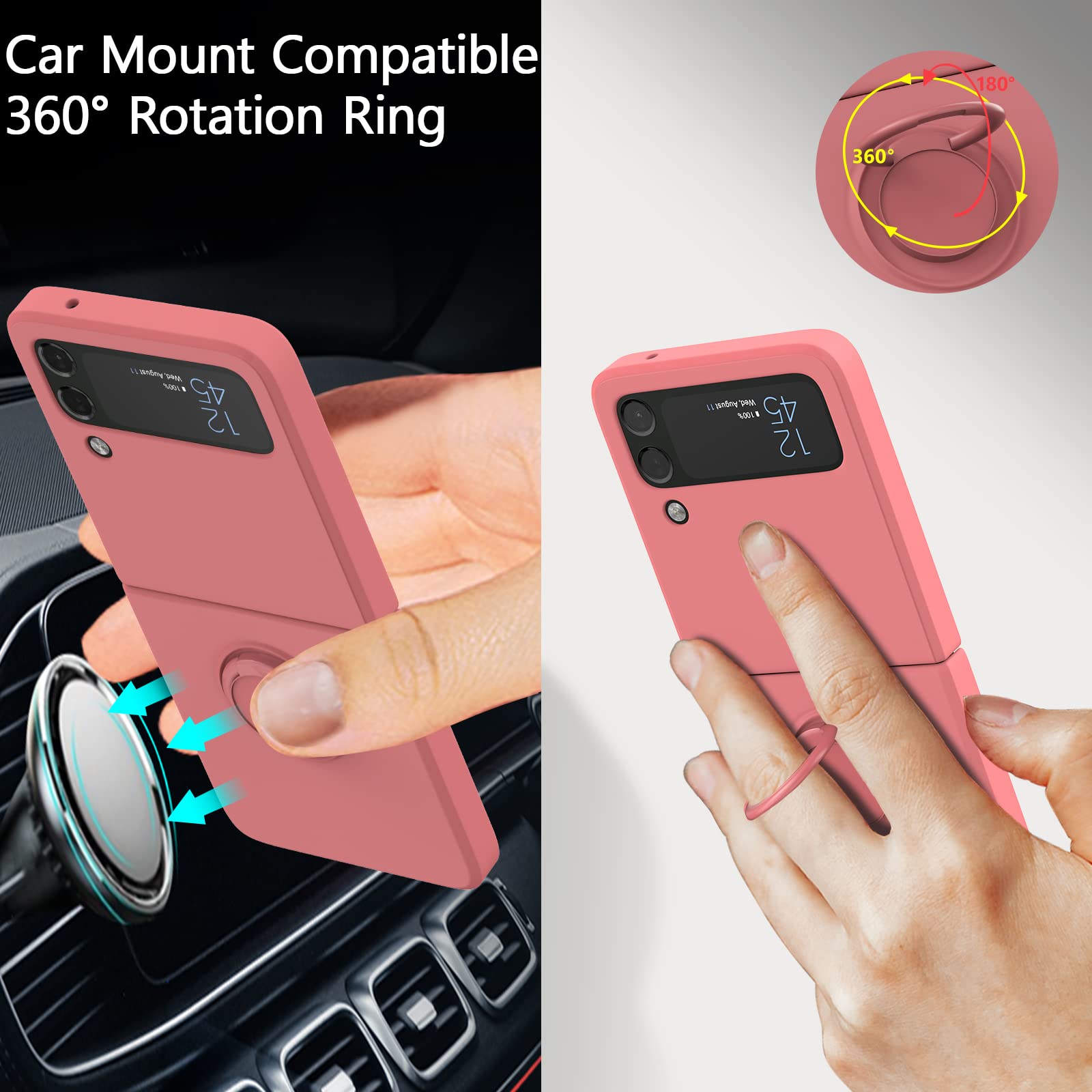 Androidケース SAMSUNG - Galaxy Z Flip3 Siricone cover with ring Amazon.com: UEEBAI Silicone Case with Ring for Samsung